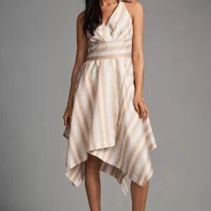 Elegant Cream Striped Dress